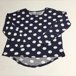 Old Navy Girls Size Large Navy w/White Dots Shirt